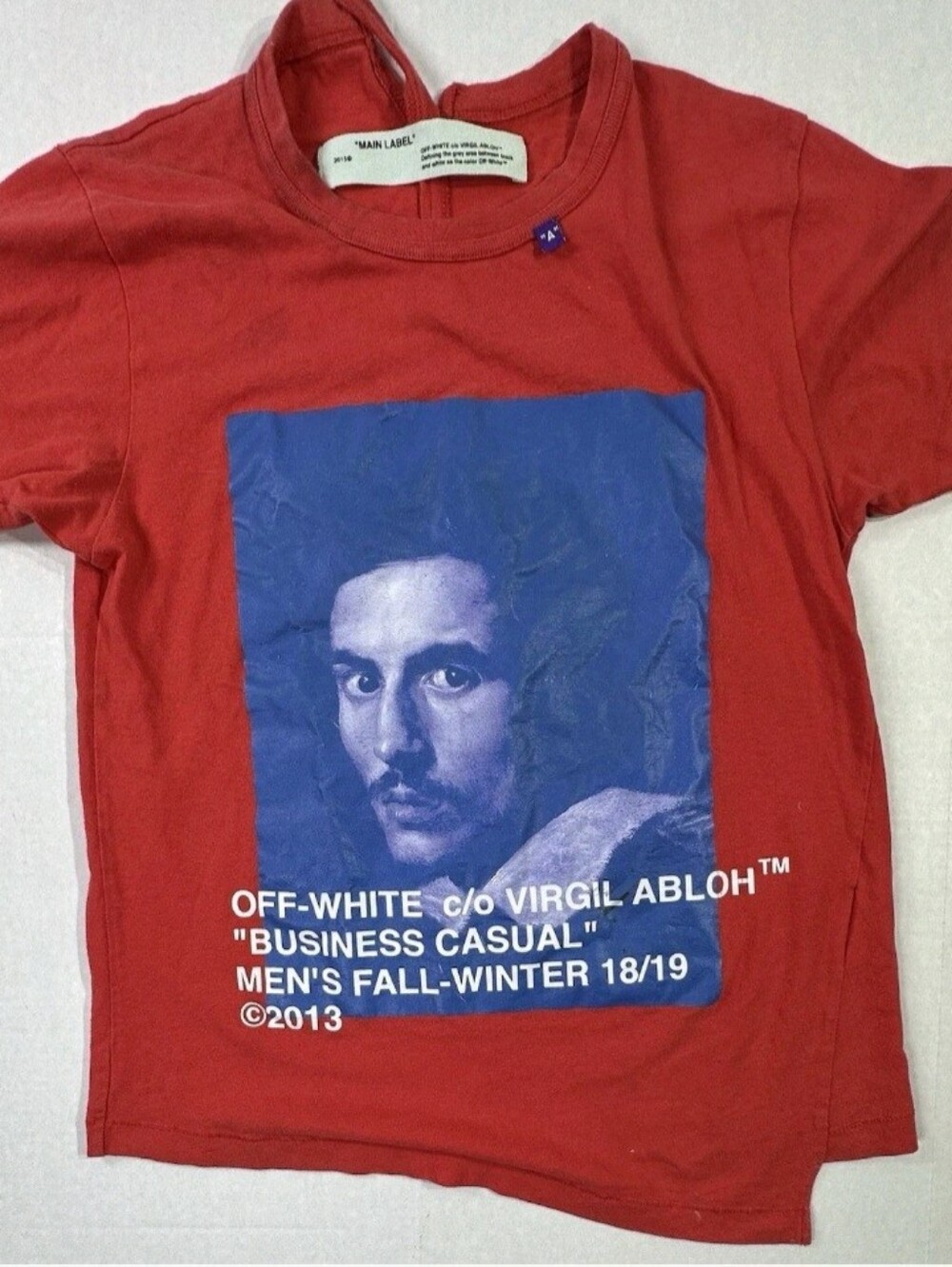 Off White Virgil Abloh Mca Figures Of Speech Bernini Tee Red Blue L Oversized